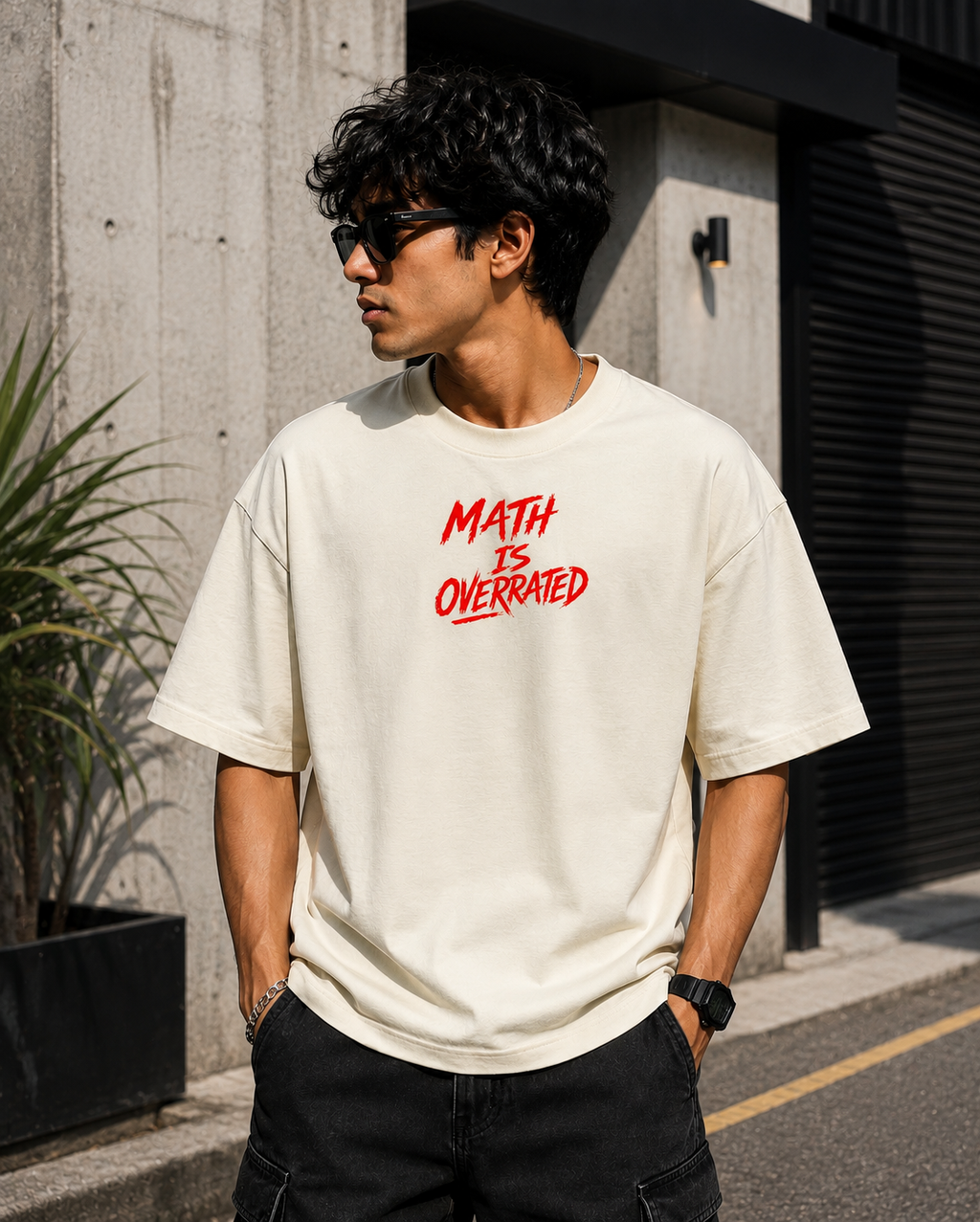 Math Is Overrated | Premium Oversized T-Shirt – Off White