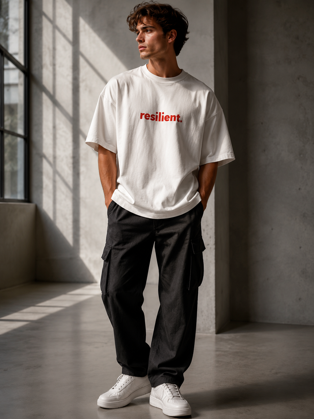 Resilient. | Premium Oversized T-Shirt – White
