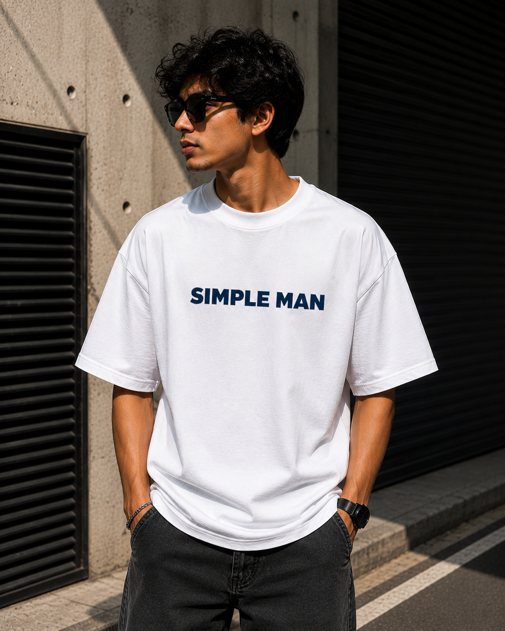 Simple Man | Premium Oversized T-Shirt – White