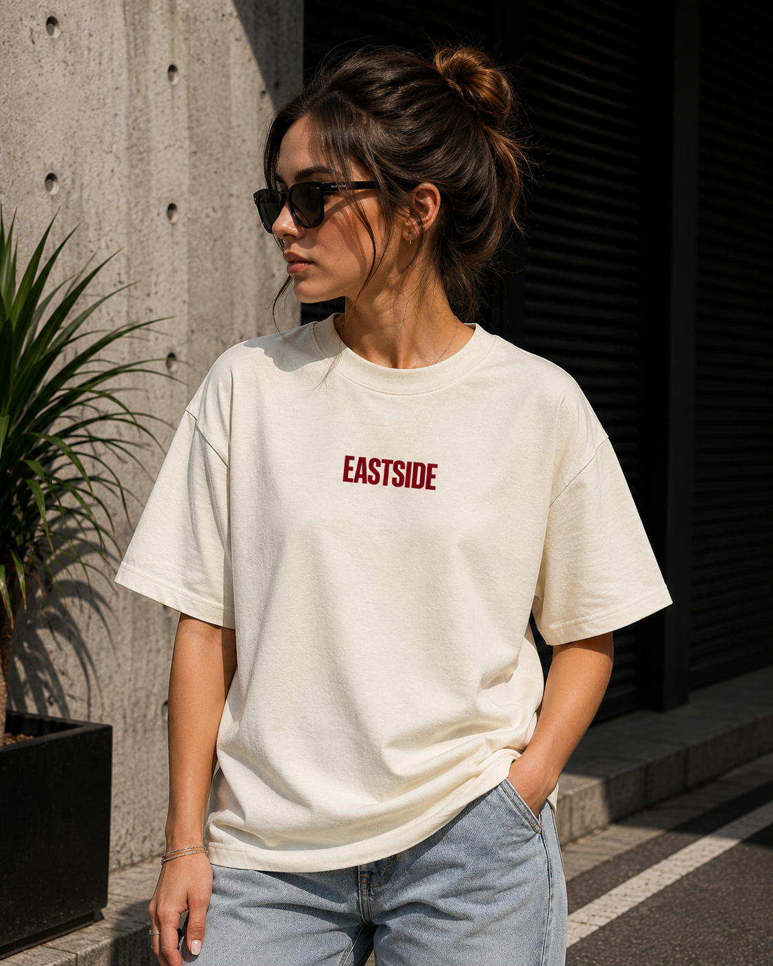 Eastside | Premium Oversized T-Shirt – Off White (Women's Edition)