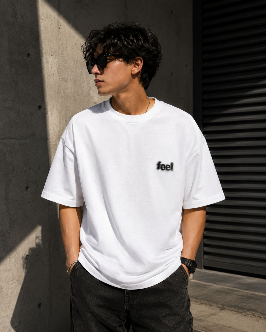 Feel. | Premium Oversized T-Shirt – White